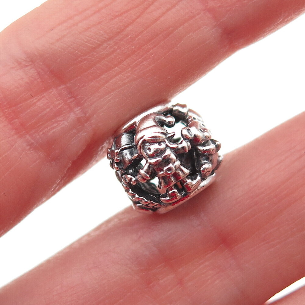 Pandora 925 Sterling Silver Santa's Elves Slide Bead Charm